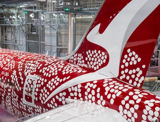 art aborigène australien sur carlingue avions quantas airline